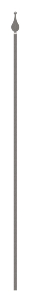 Zaunstab Laenge- 1200 mm Material 14x14 mm - Spitze mit Kugel Stahl S235JR- roh-30-1251.8