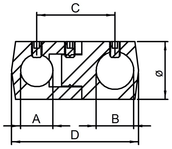 Querstabhalter V2A Edelstahl – Doppel fuer 2 Rundstaebe 12 mm inkl- Schrauben-11-1627.4