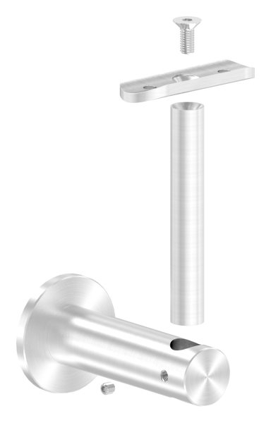 Handlaufhalter V2A fuer Rohr 42-4 mm- Wandabstand 80 mm- Ronde Ø 50 mm- mit Anschlussplatte-11-2065.4