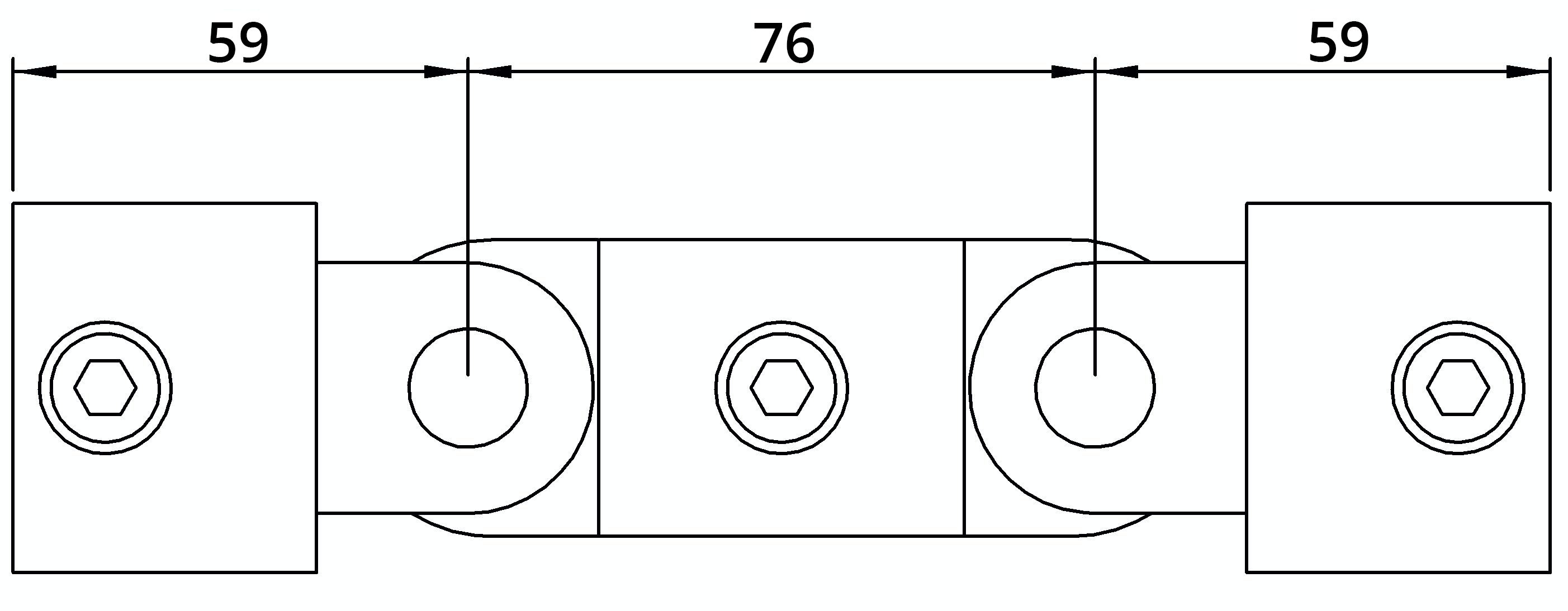 Rohrverbinder Gelenkstueck doppelt 180° Ø 26-9 mm -3-4- - Temperguss verzinkt - 167A27-167A27