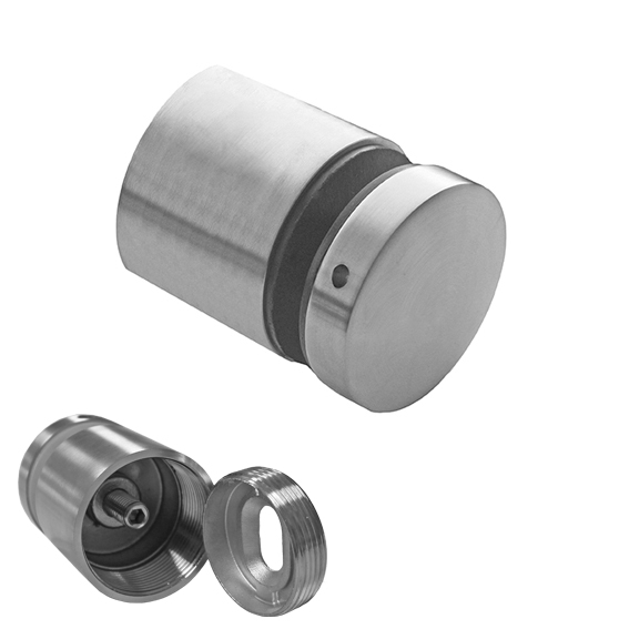 Punkthalter Edelstahl V2A RAL 9005 fuer Glas 8-00-17-52 mm Wandabstand 42-47mm-11-7005-A.4