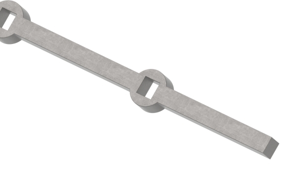 Lochleiste fuer Quadratrohr Material- 12x12 mm Laenge- 2000 mm Stahl S235JR- roh-30-1615.8