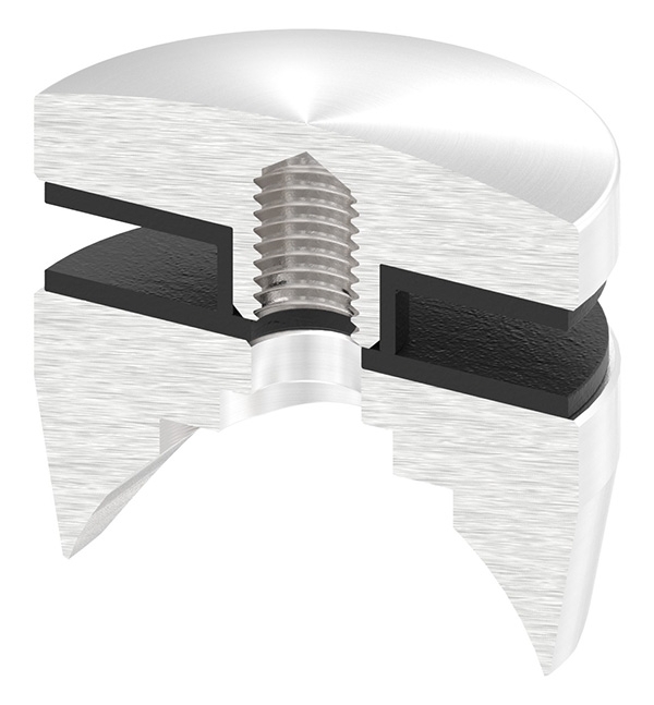 Glaspunkthalter Ø 52 mm- V2A- Anschluss- Rohr Ø 48-3 mm-10-5148.4
