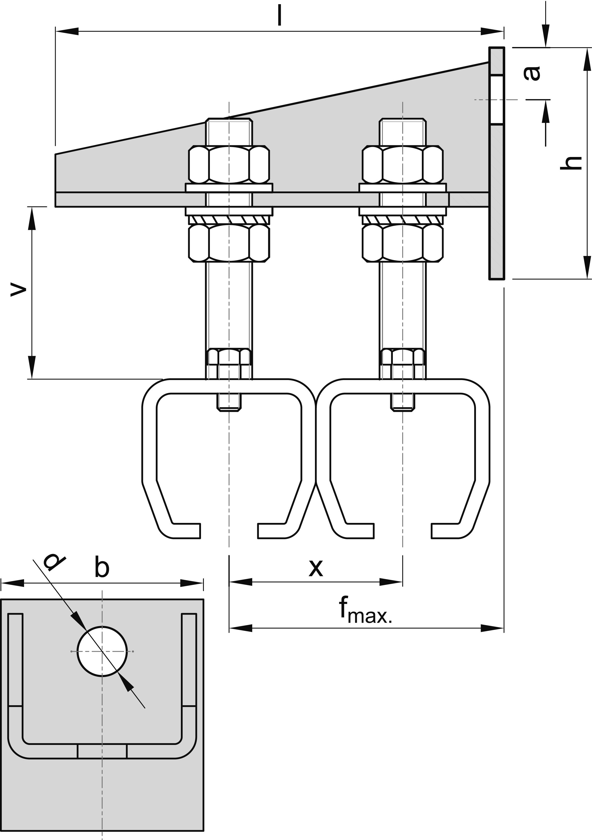 Doppelkonsole Groesse 4 fuer zwei Schienenstraenge MEA 335480-60-0036.7