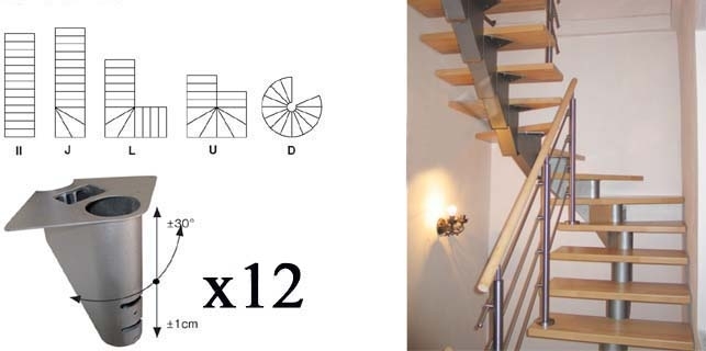 Modultreppe Bausatz Stahl roh fuer Geschosshoehe 2230-2450 mm 12 Segmente-89-11NS240V245223-A.4
