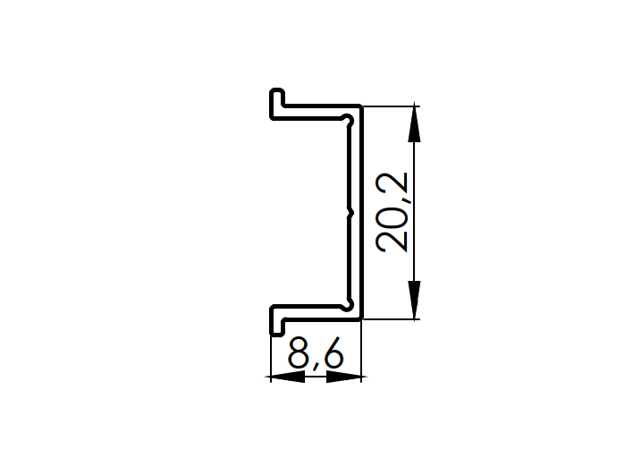 Abdeckleiste Aluminium 20 x 8 mm 1-85 m Anthrazit RAL 7016 strukturiert pulverbeschichtet-89.FGPC20X81850R7016