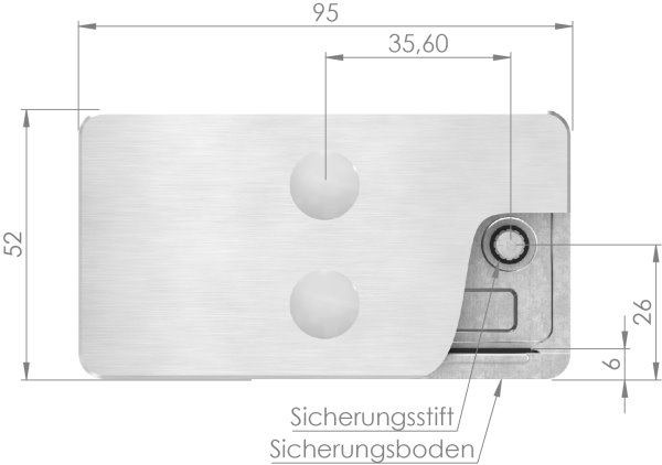 Sichtschutz Mittelglasklemme Mod- 26- in V4A-88-1126-MK.V4A