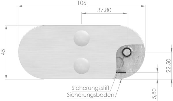 Sichtschutz Mittelglasklemme Mod- 25- in V2A-88-1125-MK.V2A