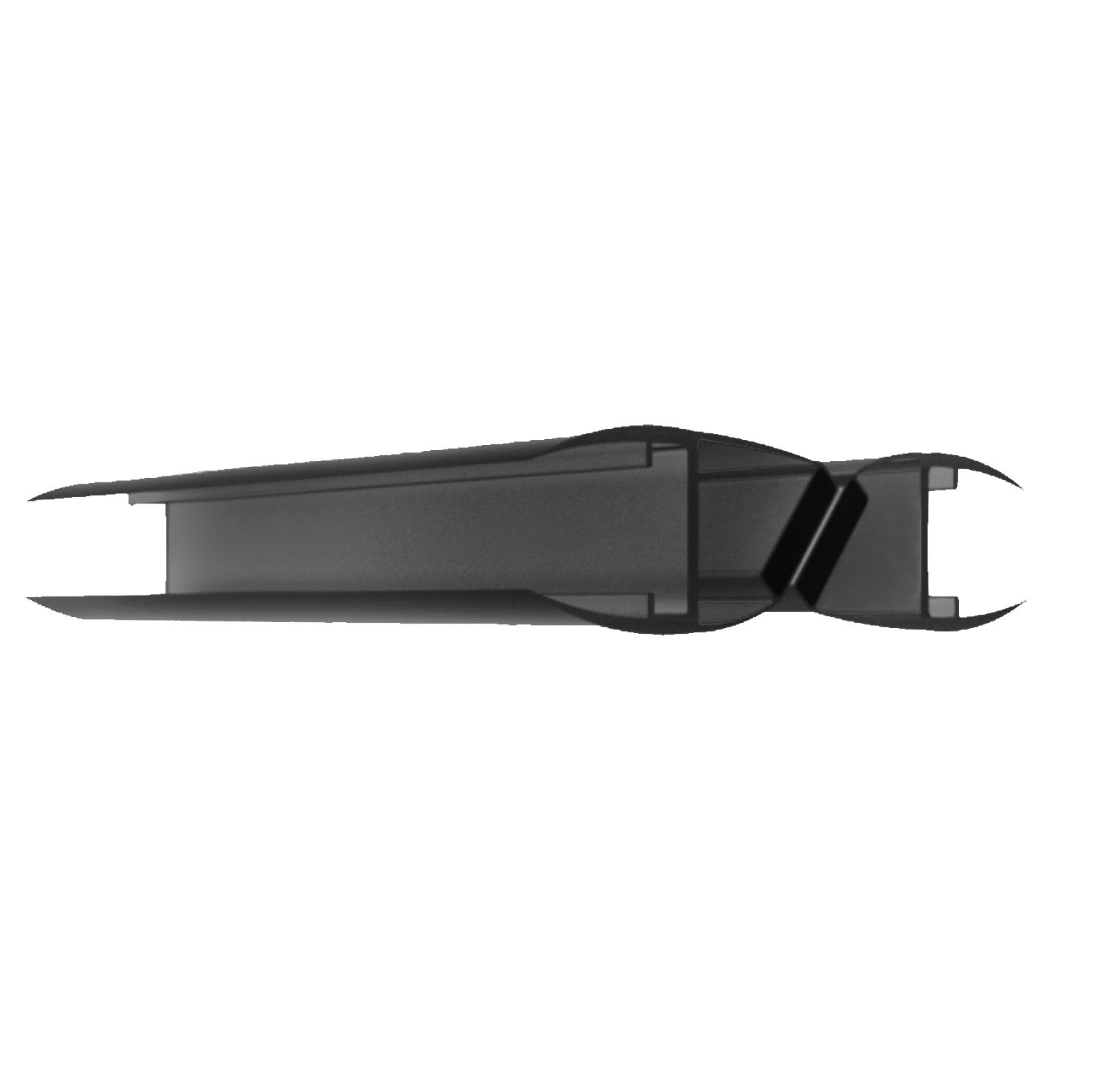 Magnetische Dichtungsleiste 180° fuer Glastuer - Glas 6-8mm - Schwarz-89-11GSBLACKDT1018-A.4