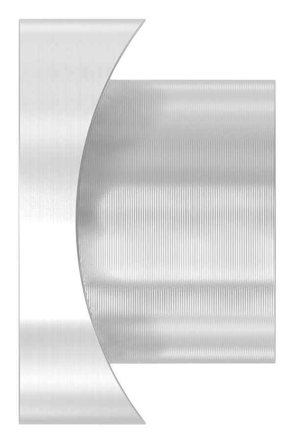 Gewindehuelse Edelstahl V2A fuer Rohr Ø 48-3 mm Gewinde M16 geschliffen Korn 240-88-1151351-240.48