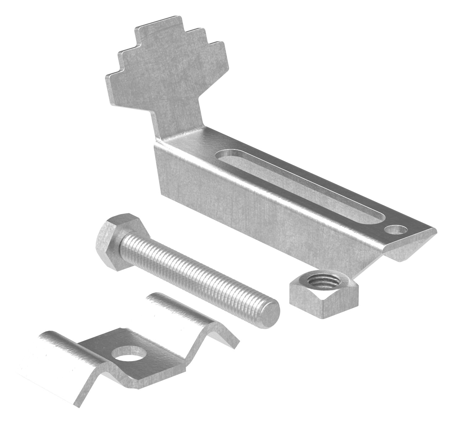 Gitterrostklemme fuer Rosthoehe 40-50 mm MW 30-30 mm V2A-26-KLEMME0180.4