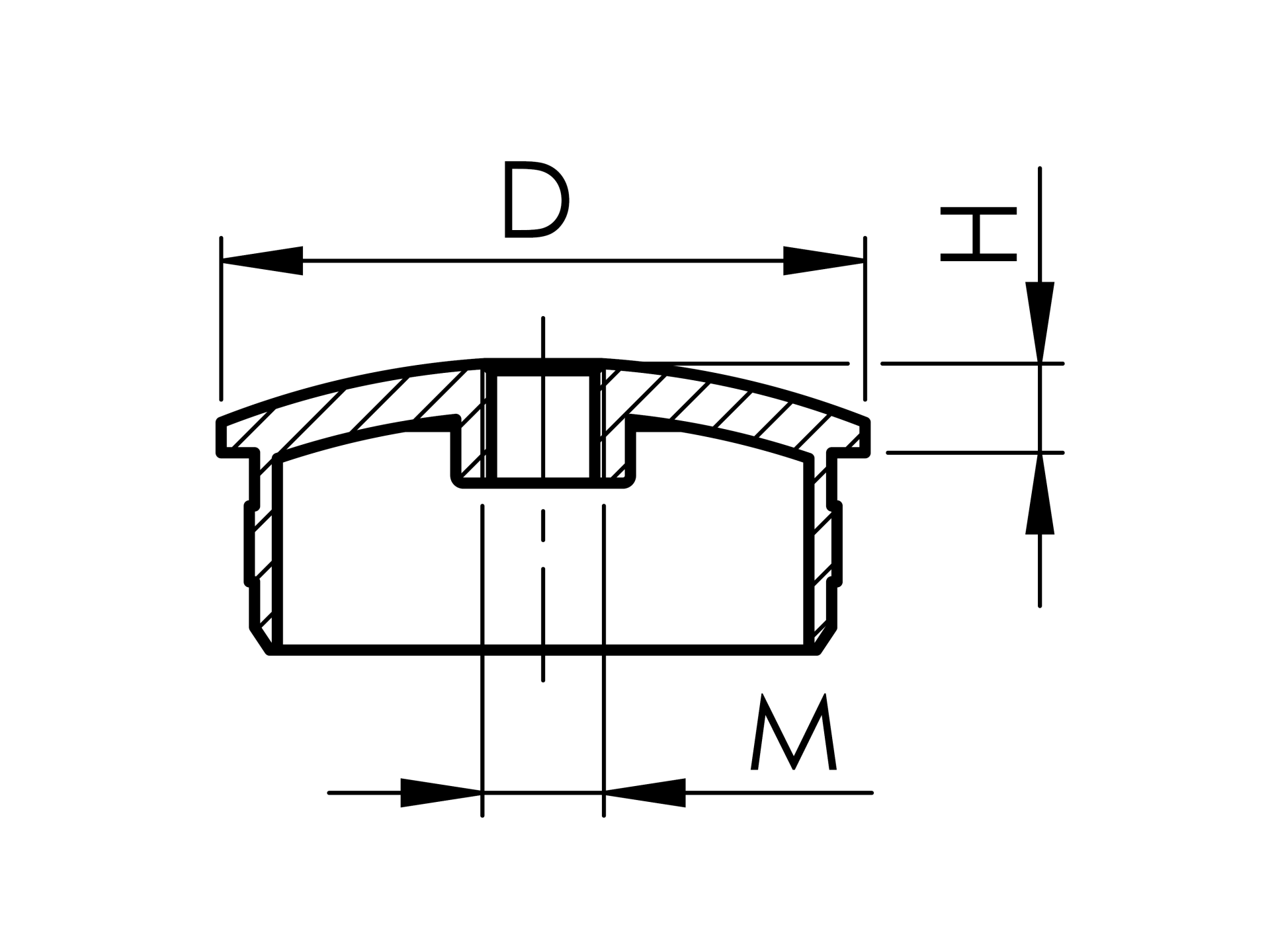 Endkappe Edelstahl AISI 304 D 33-7x2-0 mm mit Gewinde M8-89-11A5735233R-A.4