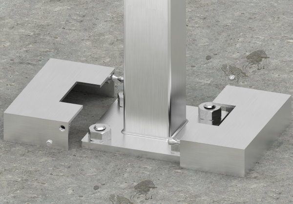 Abdeckrosette zweiteilig 109x109x25 mm fuer Vierkantrohr- 40x40 mm V2A-11-2534-ZT.4