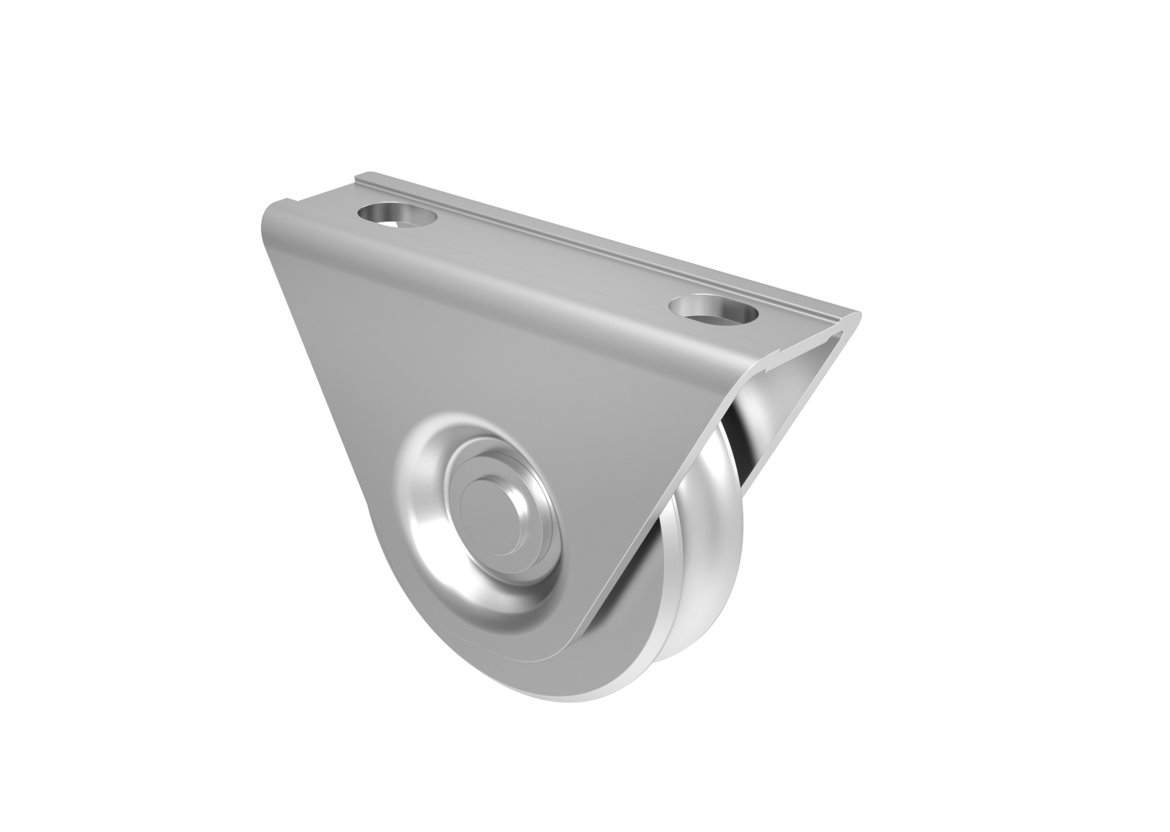 Schiebetorrolle Stahl verzinkt  58 mm mit U-Rille und Auensttzplatte-89-11H31U60-A.4