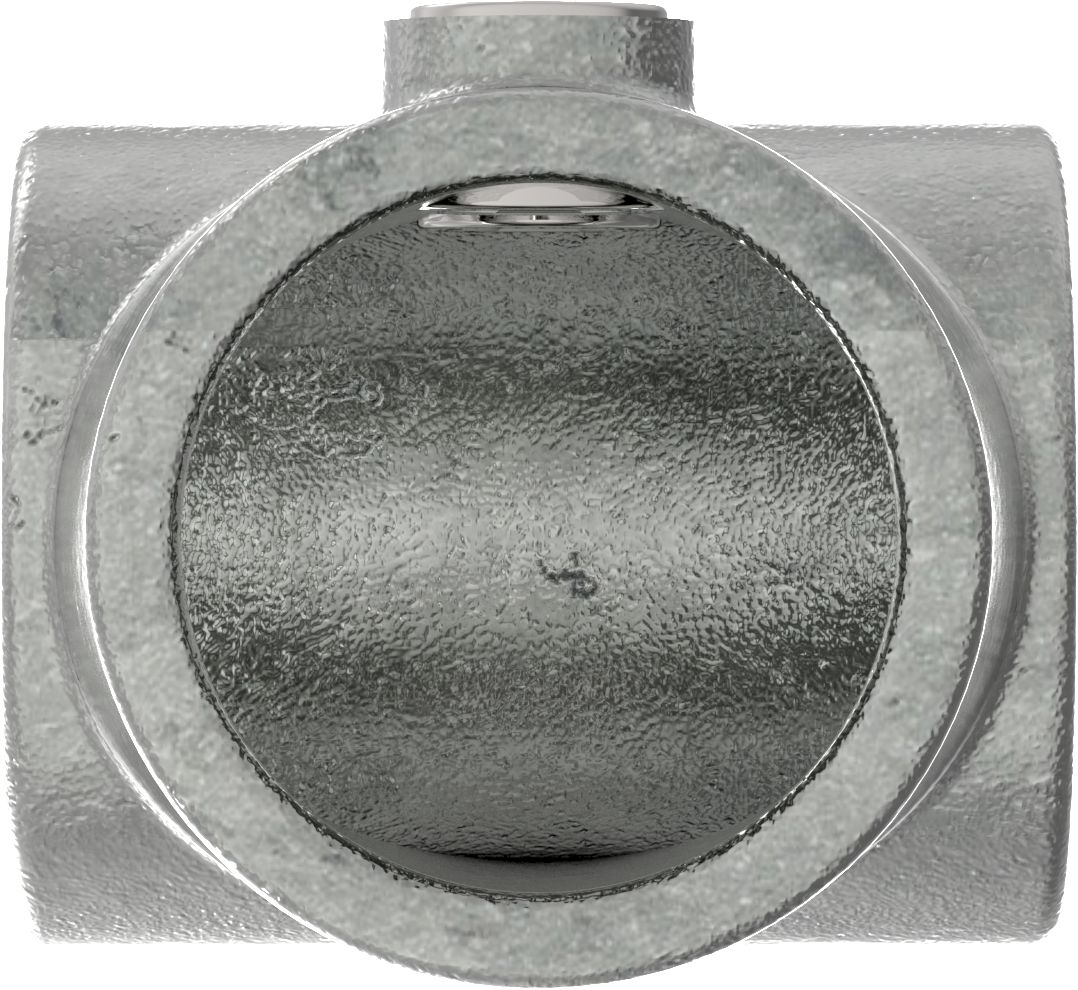 Rohrverbinder T-Stueck kurz verstellbar 0-11° Ø 33-7 mm -1- - Temperguss verzinkt - 153B34-153B34
