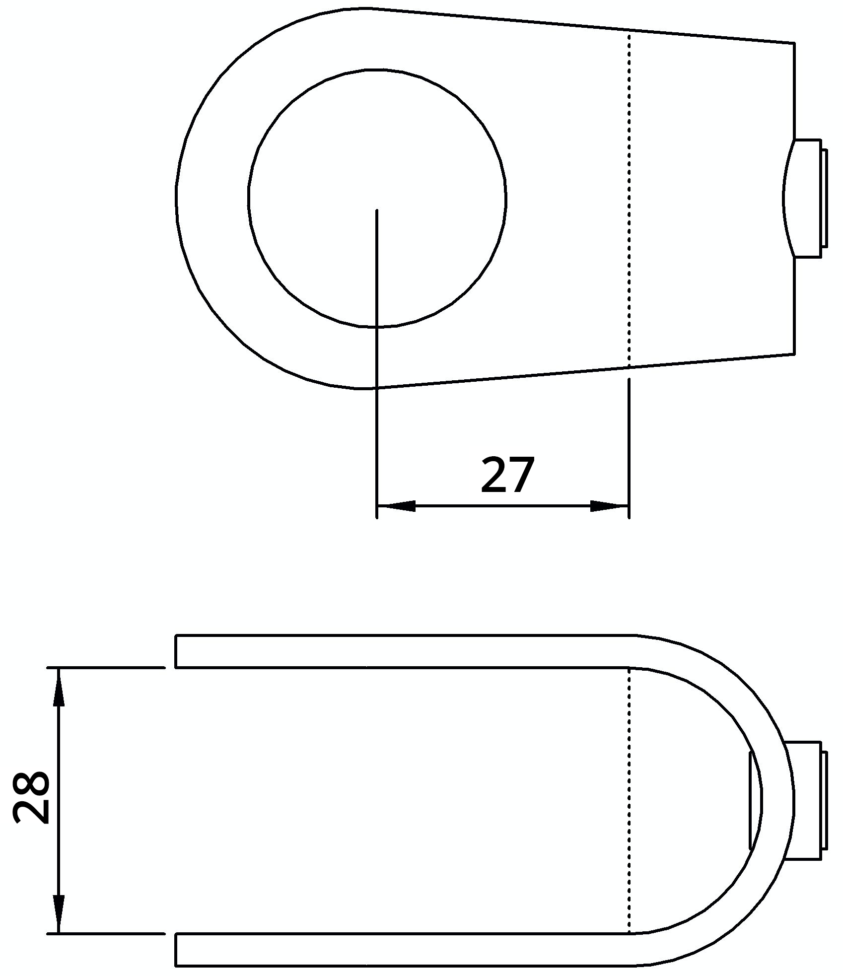 Rohrverbinder Kreuzstueck offen Ø 26-9 mm -3-4- - Temperguss verzinkt - 160A27-160A27