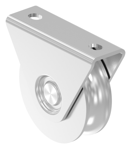 Schiebetorrolle Edelstahl V4A  80 mm Rundrille  20 mm mit 2 Kugellager-88-11342-80.V4A