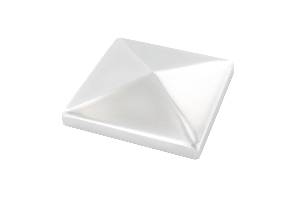 Pfostenkappe Edelstahl fuer Vierkantrohr- 100x100 mm geschliffen V2A-11-2575-A.4