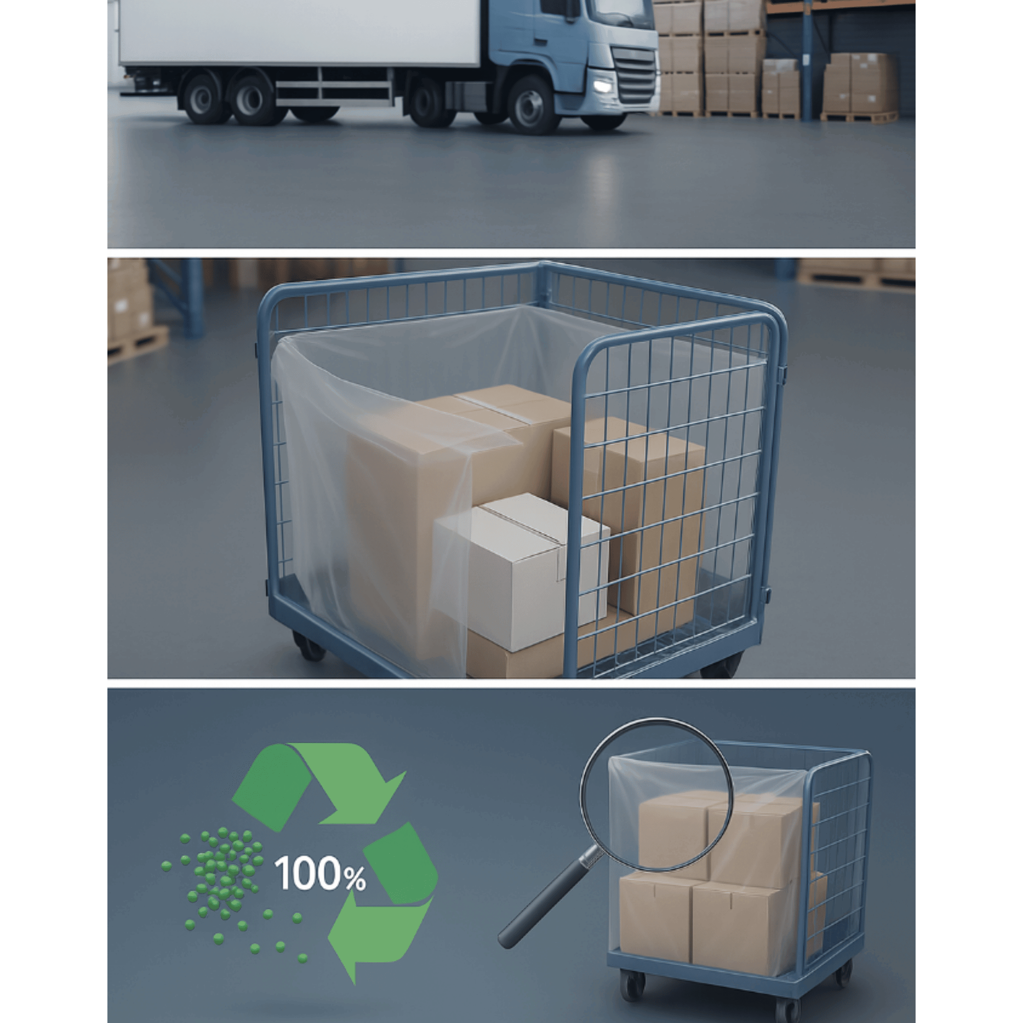3x Container Inliner 2500 Liter 90my Transparent - XXL Abdeckhaube fuer Paletten - Industrie Qualitaet-1SFB1250-850X210090_3