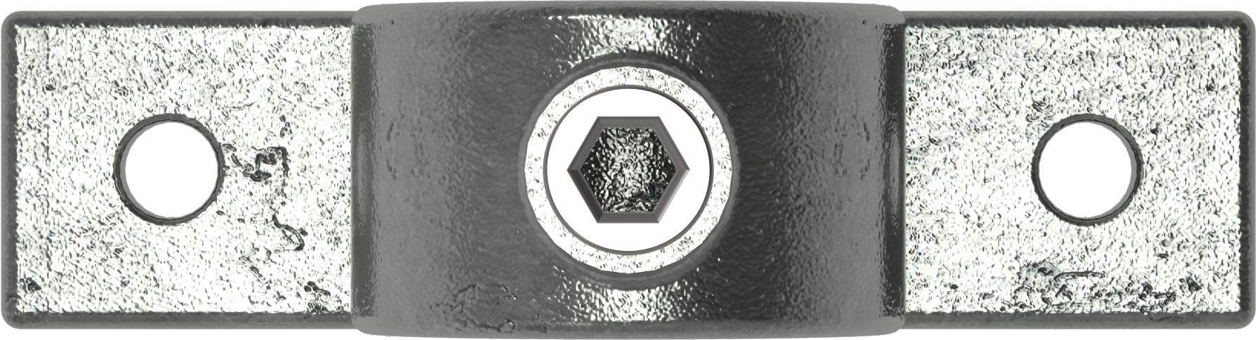 Rohrverbinder Befestigungsring mit Flansch 2 Bohrungen Ø 26-9 mm -3-4- - Temperguss verzinkt - 198A27-198A27