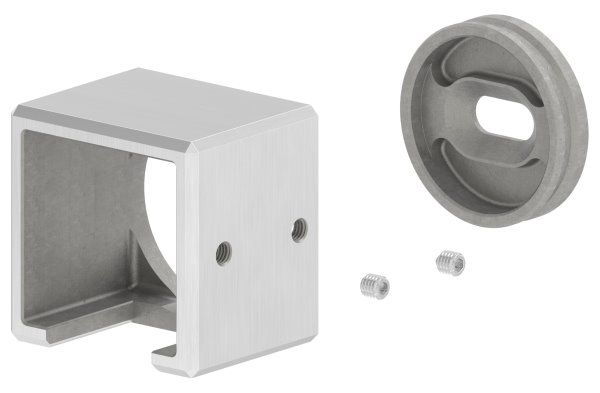 Wandbefestigung Edelstahl V4A fuer Quadratnutrohr 40x40 mm rechts-88-1160397-V4A.R