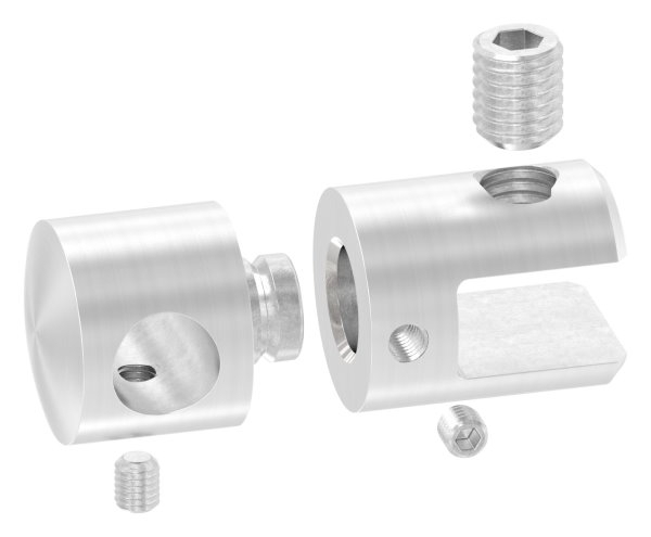 Querstab-Plattenhalter V2A Edelstahl Ø 25 mm – fuer Rundstaebe 12 mm inkl- Schrauben-11-1670.4