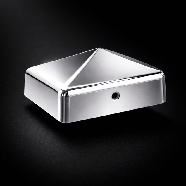 Pfostenkappe 120x120 mm Edelstahl V2A glaenzend poliert – 10er Set inkl. Schrauben-60220-120-012