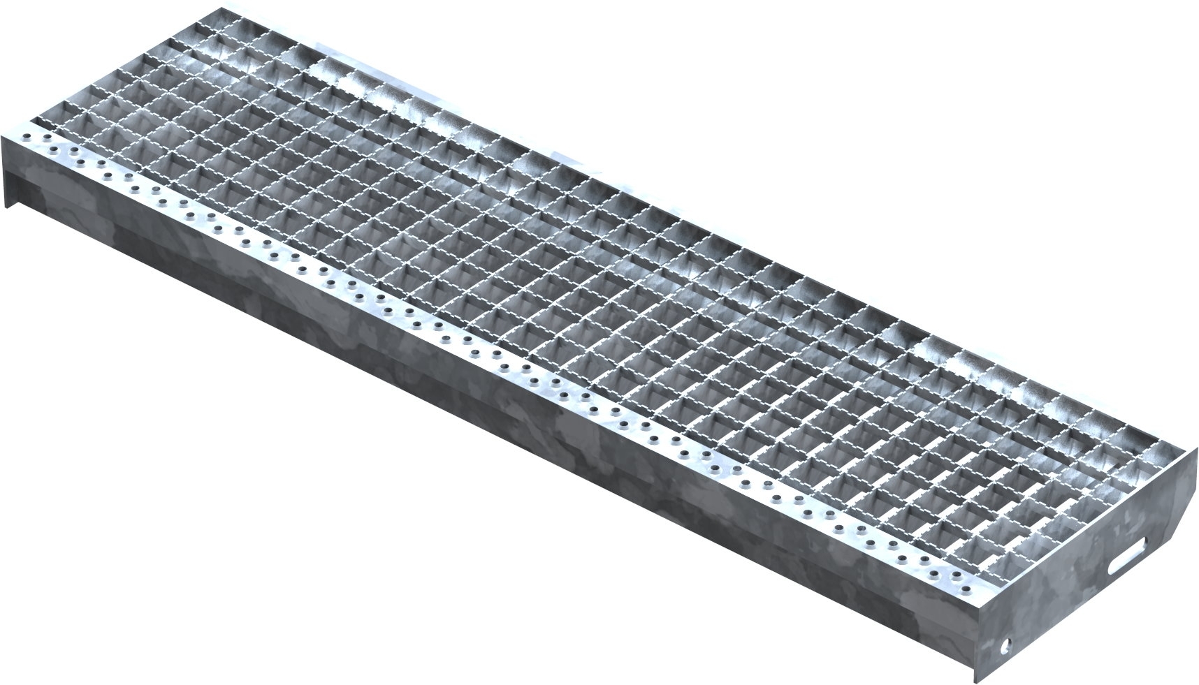 Gitterroststufe Treppenstufe Masse- 1000x270 mm 30-30 mm R13 S235JR -St37-2- im Vollbad feuerverzinkt-40-1002730.7R13