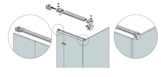 Edelstahl Halter fuer Rundstange D19mm an Rahmenprofil 30x10mm- poliert-89-11GS304ZP226PCR-A.4
