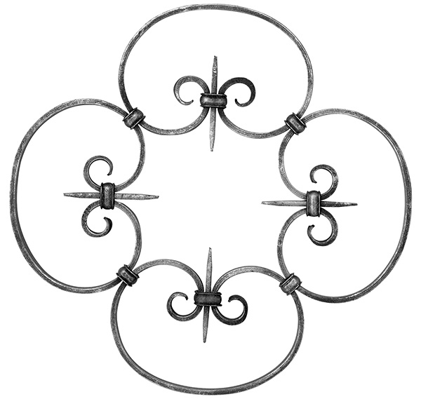 Zierelement - Masse- 340x340mm - Material- 12x5 mm - Stahl S235JR- roh-30-3703.8