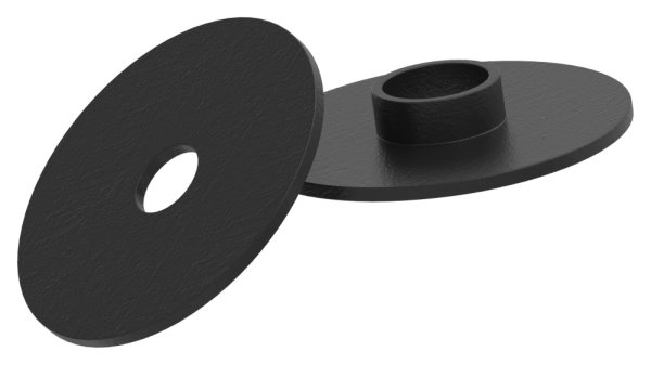 Oberteil Glaspunkthalter Edelstahl V2A Ø 52 mm pulverbeschichtet RAL 9005 schwarz matt-88-1160195-240-OT.9005