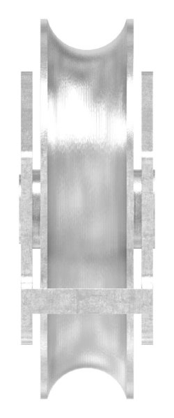 Schiebetorrolle Edelstahl V2A  98 mm Rundrille mit Bgel-88-11338-100.VA