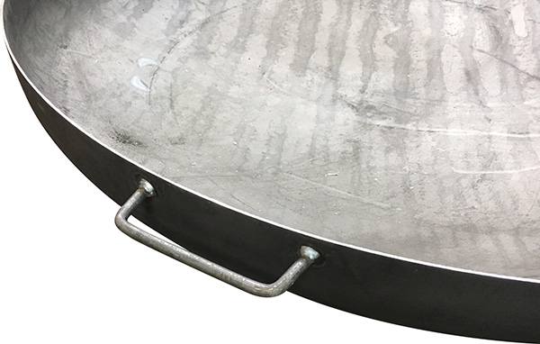 Feuerschale Stahl roh Ø 800 x 3-0 mm mit Fuessen und Haltegriffen-88-11FS.800