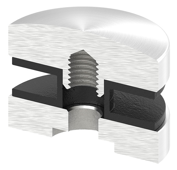 Glaspunkthalter Edelstahl V2A Ø 40 mm flach – Punkthalter-10-5041.4