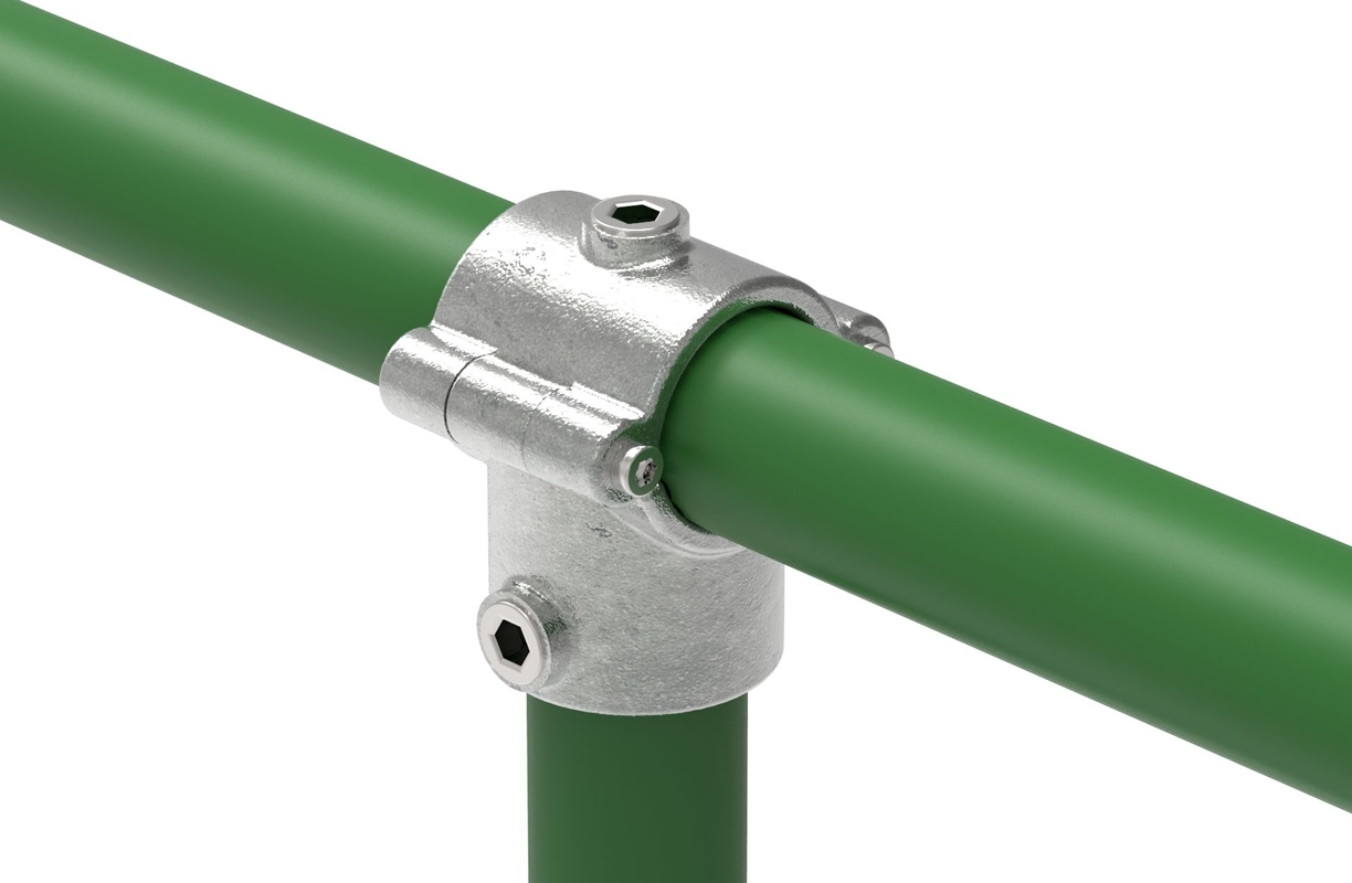 Rohrverbinder - T-Stueck mit Bolzen aufklappbar - 136C42 - 42-4 mm - 1 1-4- - Feuerverzinkt u. Elektrogalvanisiert-136C42
