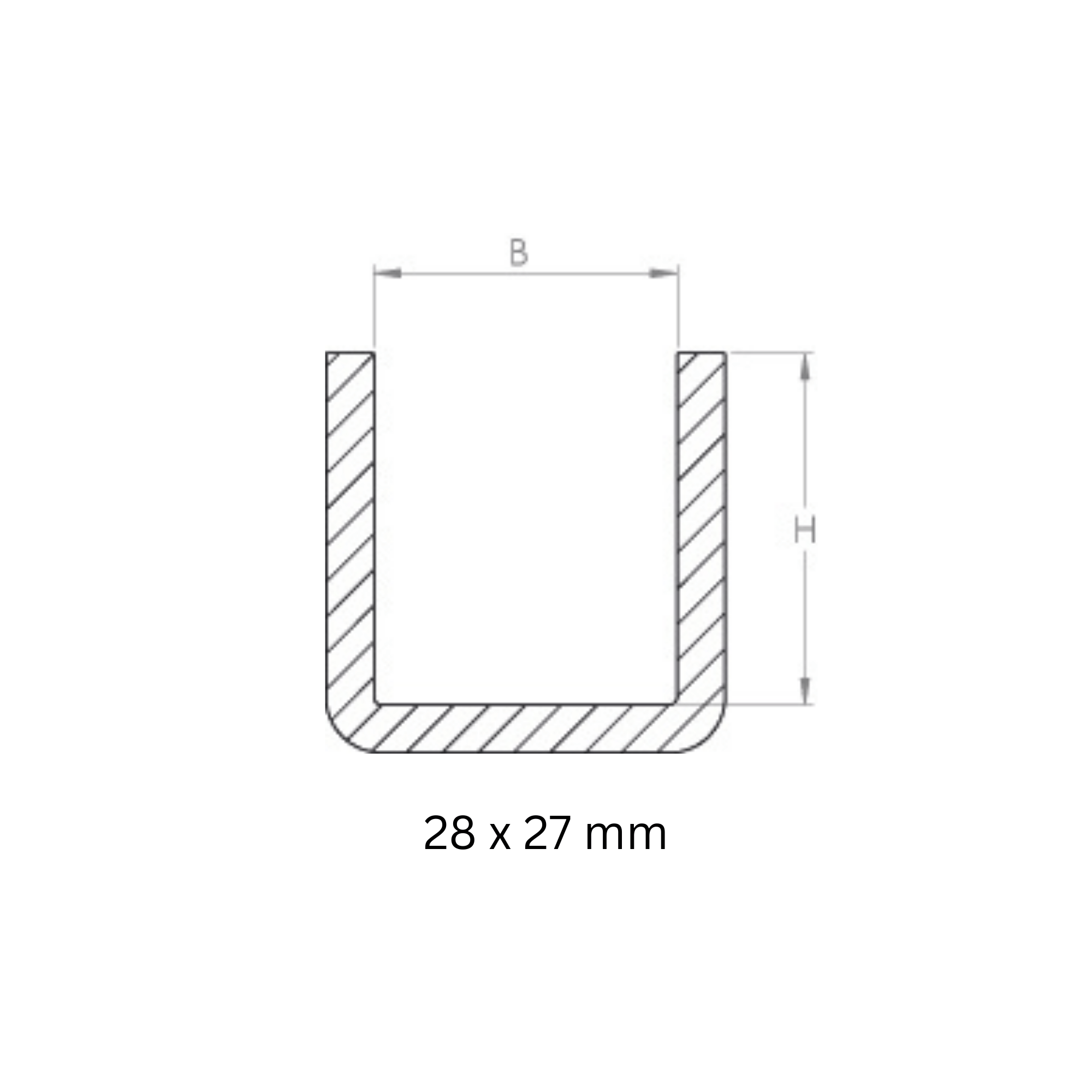 Bund - 1 Stueck - Material- 16x4 mm - Innenmass- 28x27 mm - Stahl -Roh- S235JR-30-6721.8