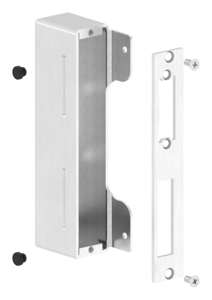 Gegenkasten Edelstahl V2A fuer Schlosskasten 30 mm- Abstand 72 mm- zum Anschweissen- eckig-88-1159300-240.30