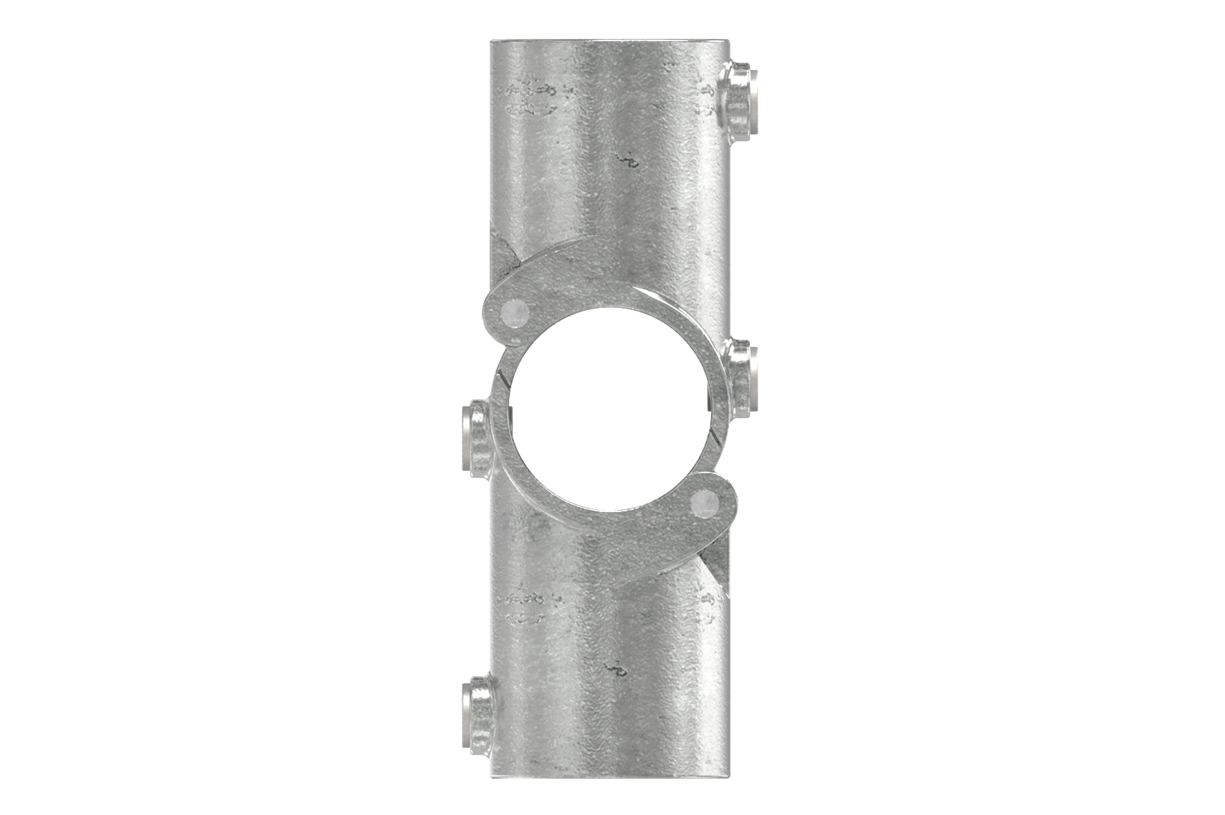 Rohrverbinder T-Kreuzstueck mit Bolzen aufklappbar Ø 48-3 mm -1 1-2- - Temperguss verzinkt - 119D48-V-119D48-V