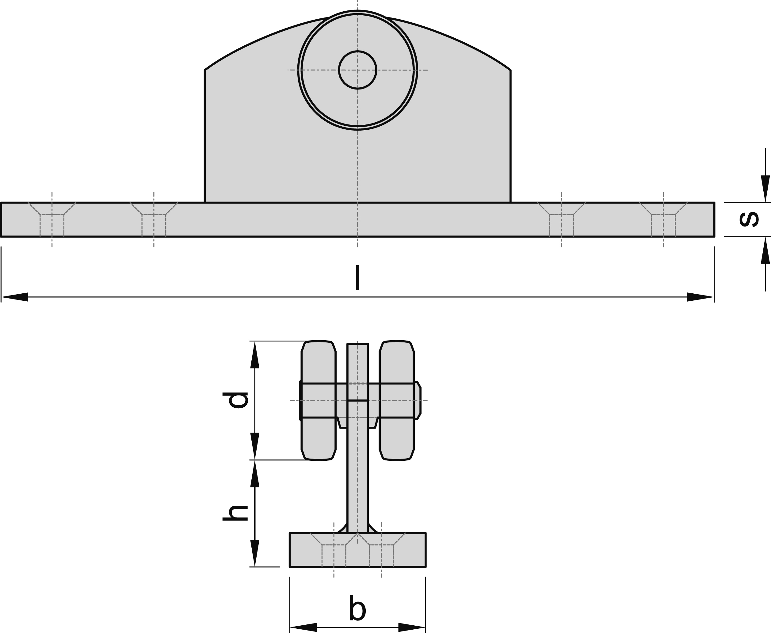 Einfachrolle mit Flansch MEA Gr- 0 verzinkt Ø 22 mm 10336980-60-0158.7
