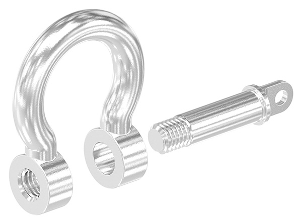 Gebogener Schaekel Edelstahl V4A M8 mit Bolzen-88.1110005108