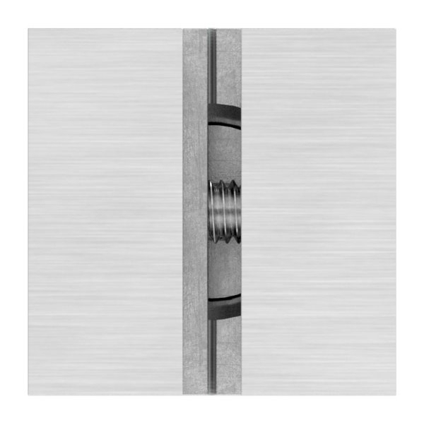 Klemmprofilhalter Edelstahl V2A fuer 20x20 mm Profil- Anschluss gerade- geschliffen Korn 240-88-1155352-240.00