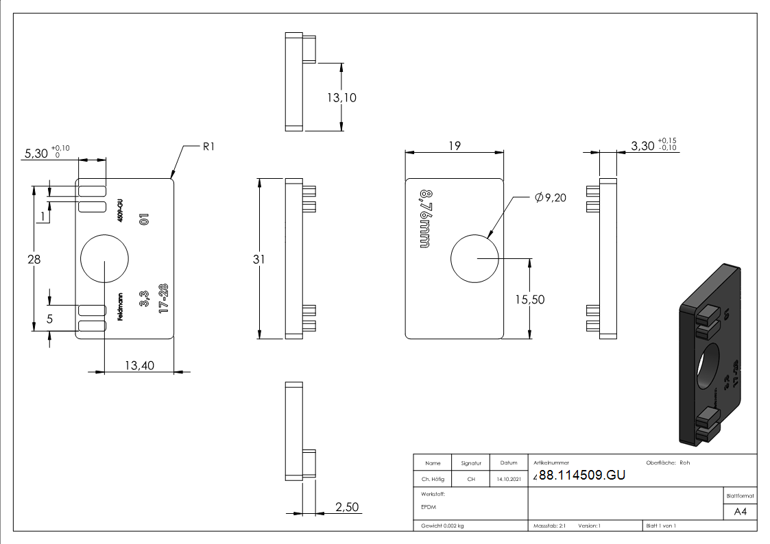 1 Paar Gummi fuer Mod- 45- VSG-Glas 8-76mm-88-114509.GU