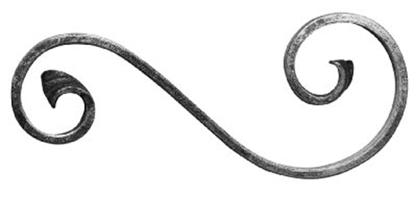 S-Schnecke - Masse- 205x85 mm - Material- 12x5 mm - Stahl S235JR- roh - Rechts-30-3707.8