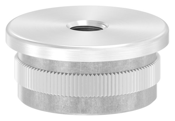 Einsteckkappe Edelstahl V4A fuer Rohr Ø 33-7 mm x 2-0 mm- Gewinde M8- flach-11-5240.1