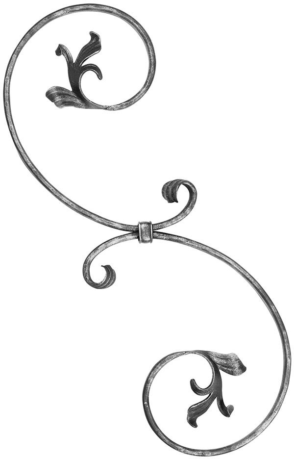 Meisterbarock - Masse- 200x545 mm - Material- 16x8 mm - Stahl S235JR- roh-30-1794.8