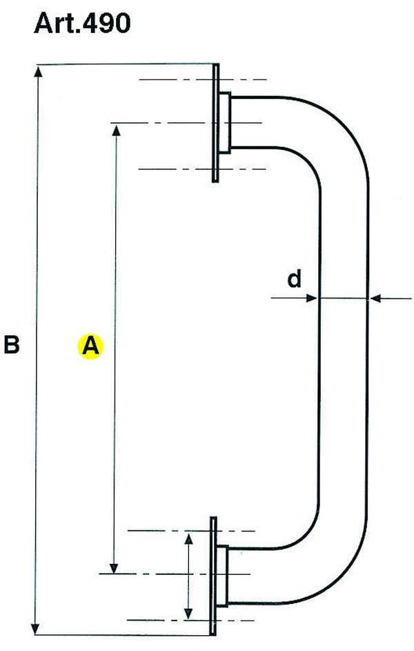 Schiebetorgriff Stahl Ø 20 mm- 230x180 mm- schwarz lackiert-30-4196.8