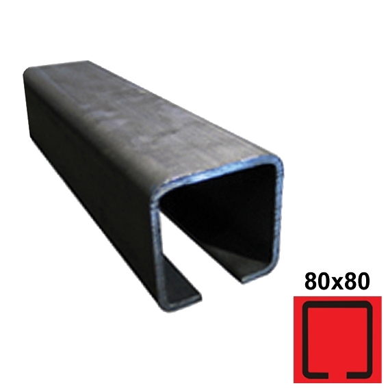 Laufschiene Stahl roh 80 x 80 x 5 mm L=6000 mm fuer freitragende Schiebetore-89-11H0280X80FE6000-A.4