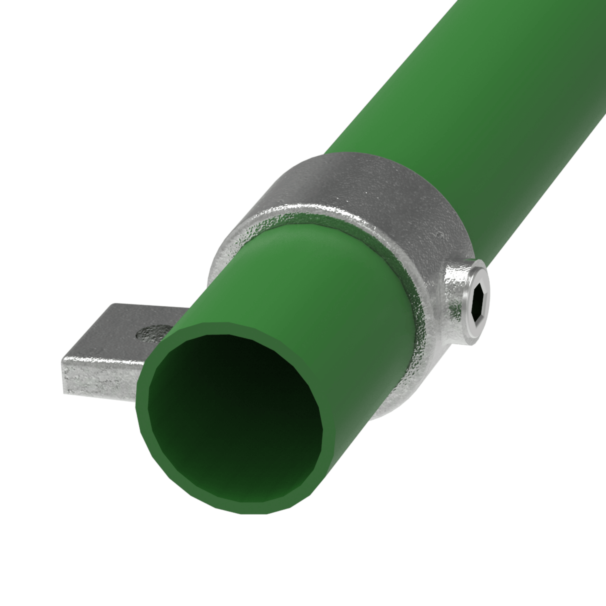 Rohrverbinder Befestigungsring mit Flansch 1 Bohrung Ø 26-9 mm -3-4- - Temperguss verzinkt - 199A27-199A27