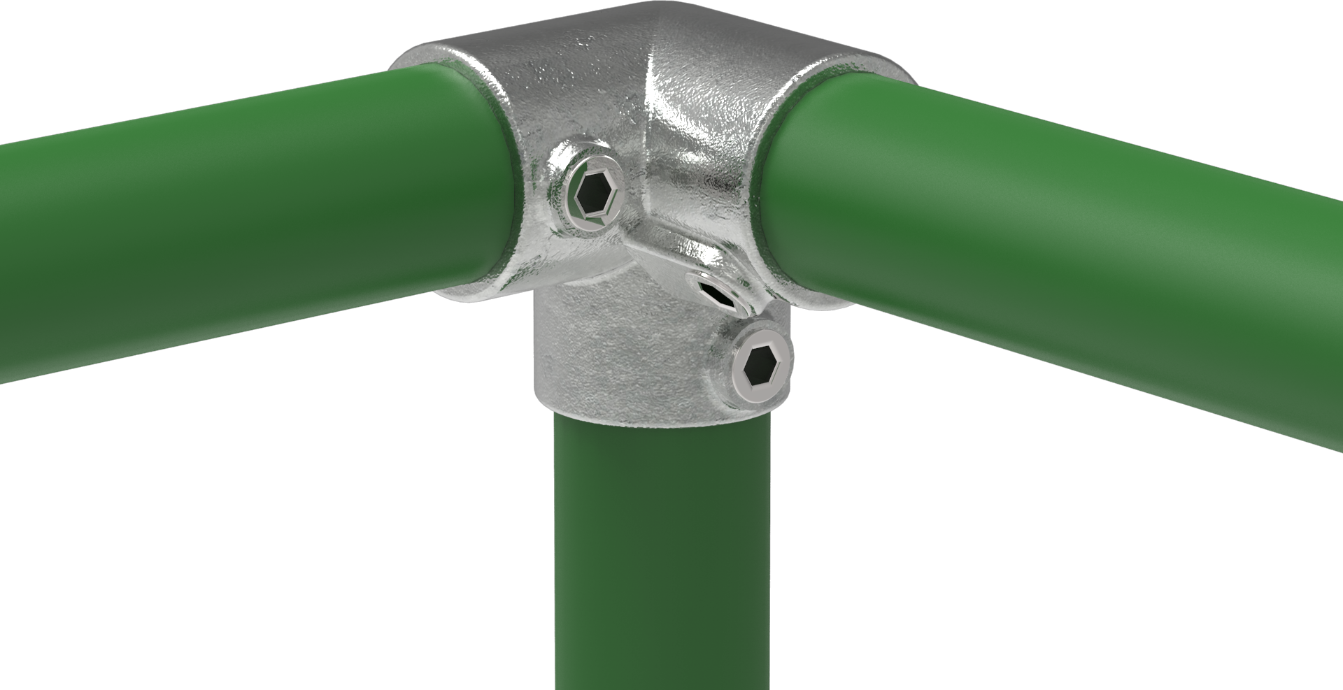 Rohrverbinder Dreiweg-Eckstueck 90° Ø 33-7 mm -1- - Temperguss verzinkt - 128B34-128B34