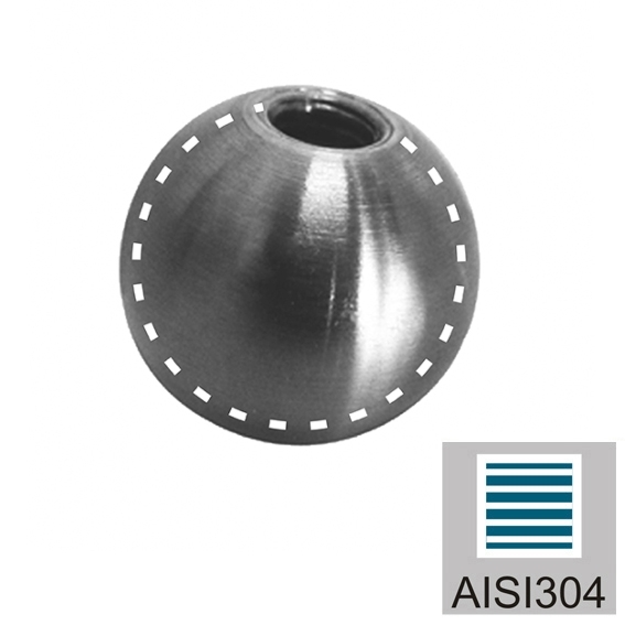 Endkappe Kugel Edelstahl AISI 304 Ø 40 mm M8 Schliff-89-11A0220040R-A.4